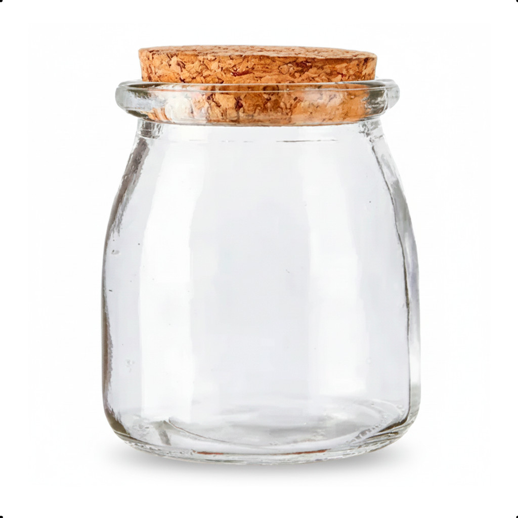 Pote de Vidro com Tampa de Rolha 190ml - Para Armazenar Temperos, Condimentos e etc.