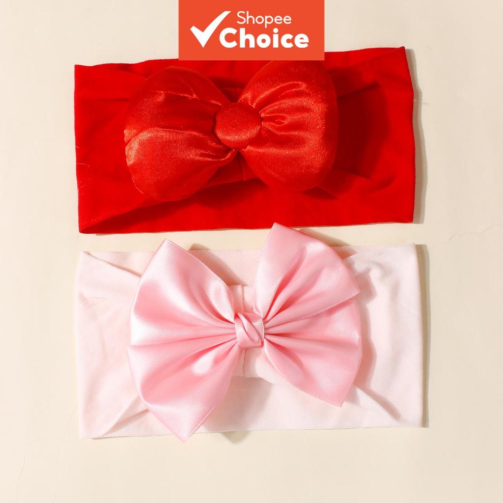 Conjunto De Tiaras Com Laço Para Bebês Meninas , Acessórios De Cabelo Macios E Elásticos Recém-Nascidos