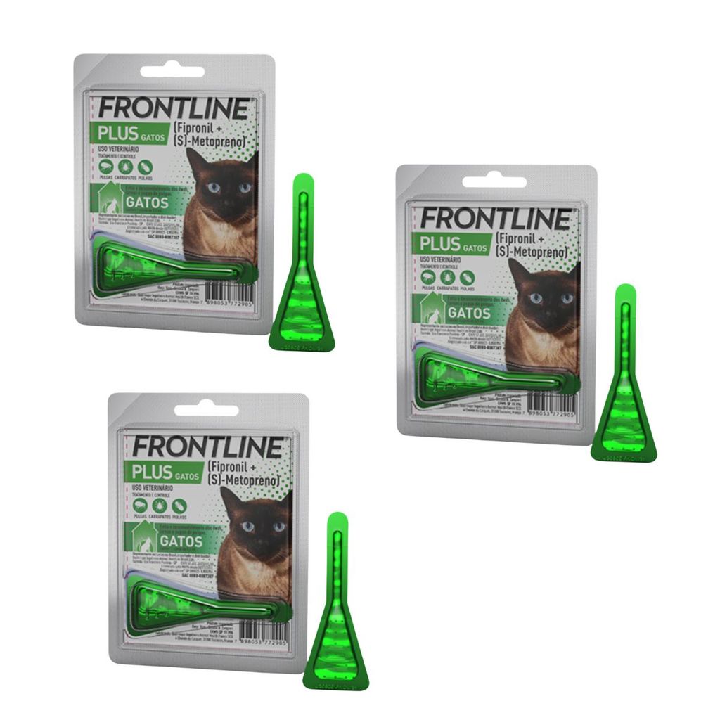 03 Antipulgas e Carrapatos Pipeta Frontline Plus Gatos Spot On