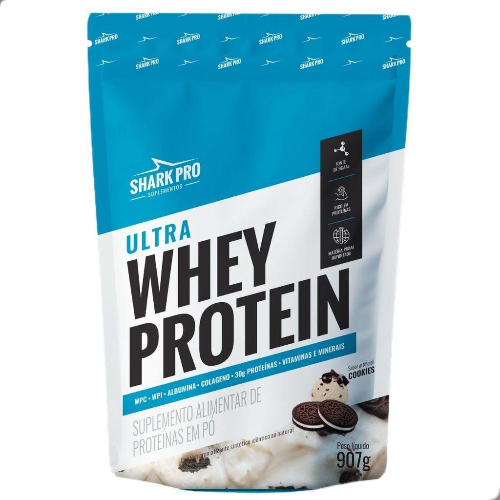 Ultra Whey Protein Albumina Colageno Refil 900g Shark Pro