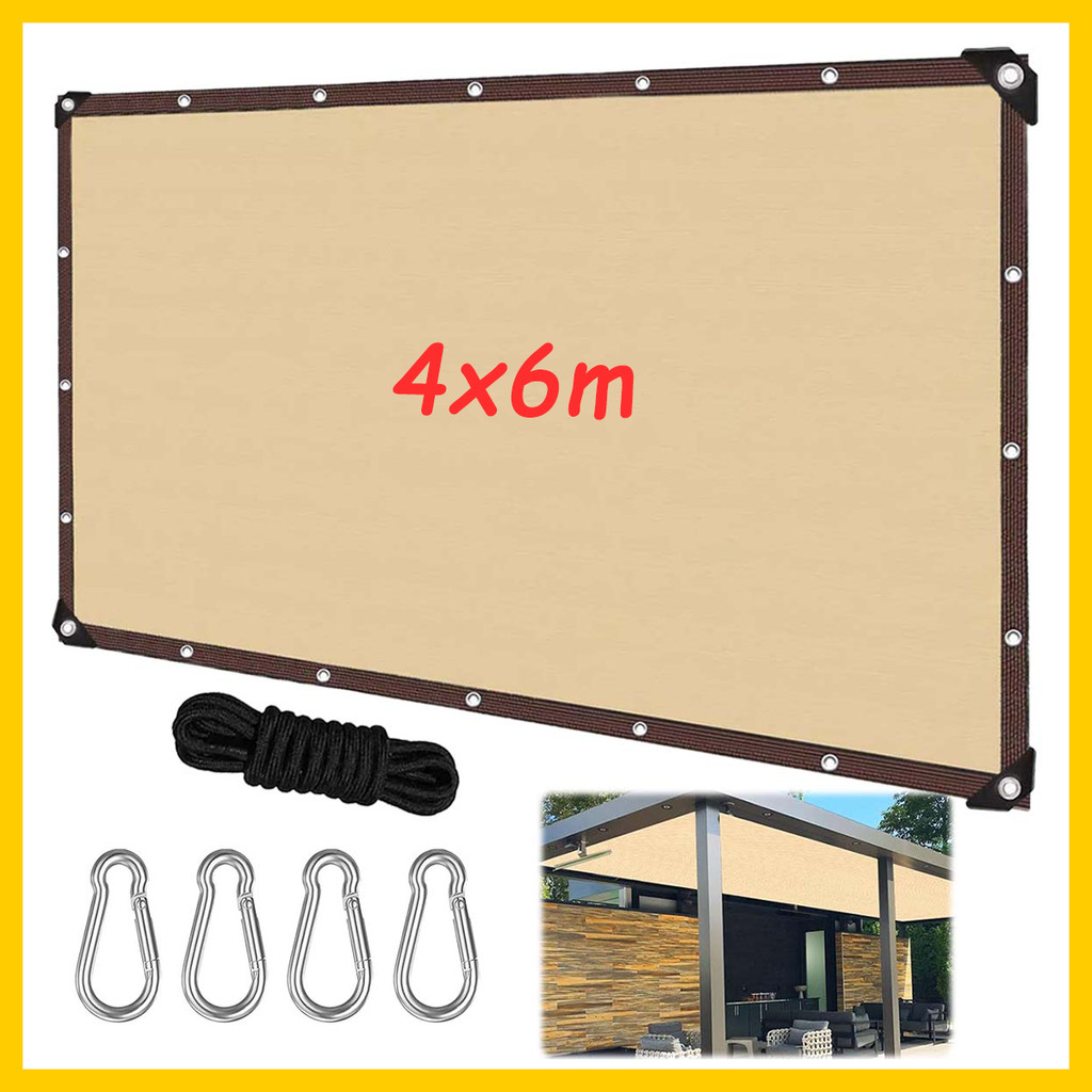 Toldo externo 4x6m, adequado para estufas, plantas de pérgola, toldos, redes de guarda-sol