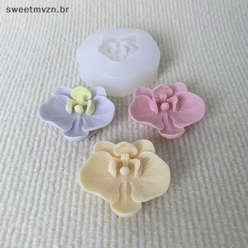 sweetmvzn 3D Simulação Orquídea Molde De Silicone Cozinha Ferramenta De Cozimento Rosa Flor Phalaenopsis Fondant Chocola
