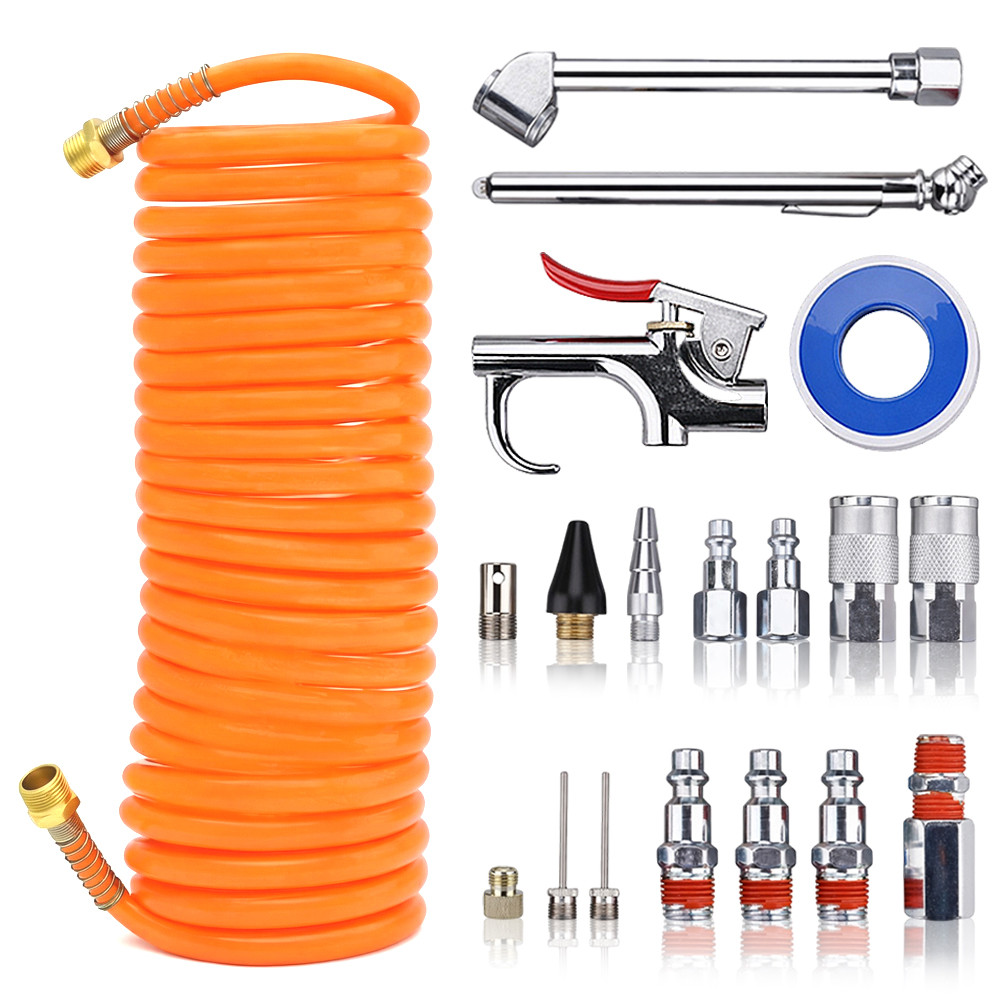 Kit Mangueira Compressor De Ar 1/4 Com Bico Encher Pneu
