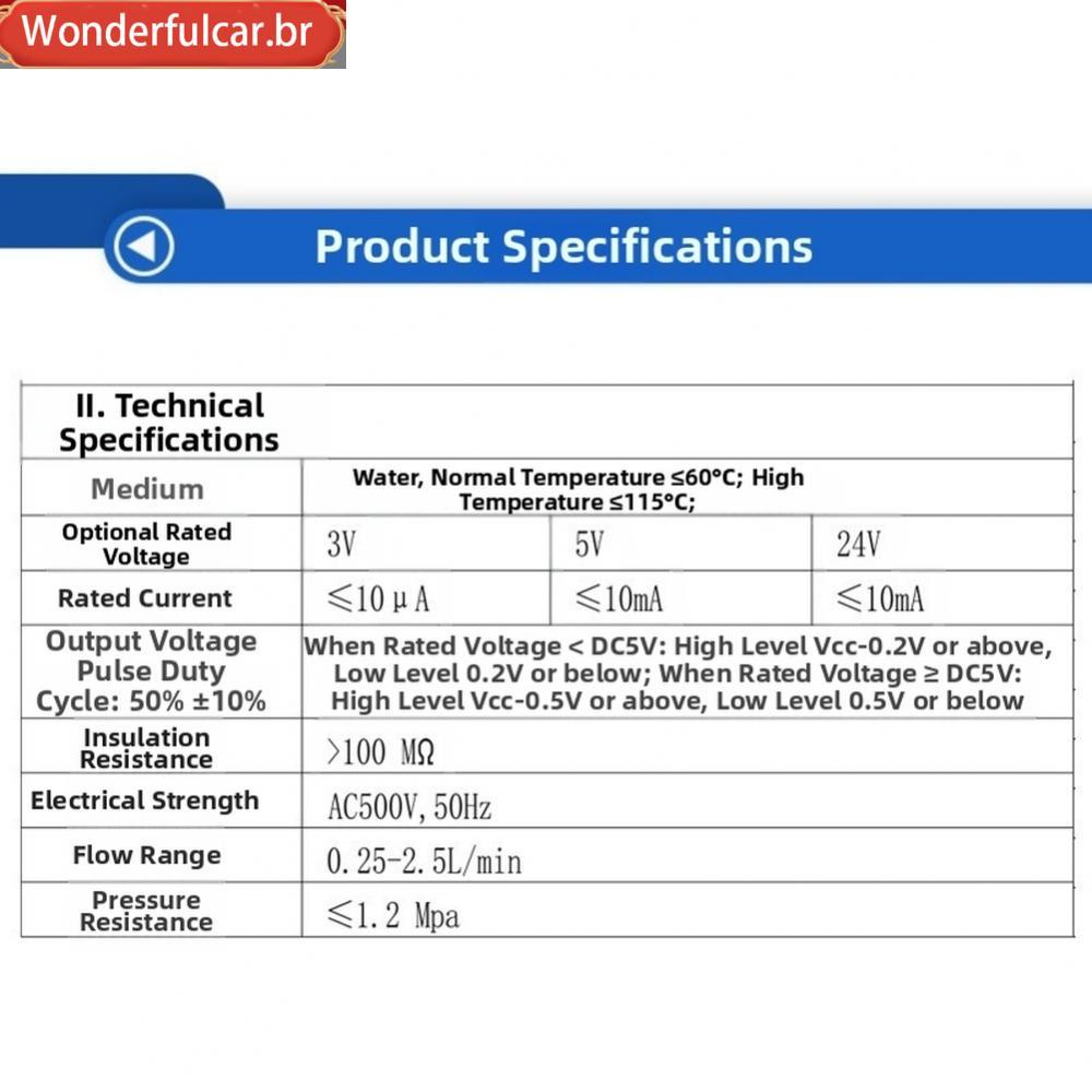 [WDFU-BR]SEN-HZ06N Water Flow Sensor, High-Quality Material Hall Pulse Flow Meter