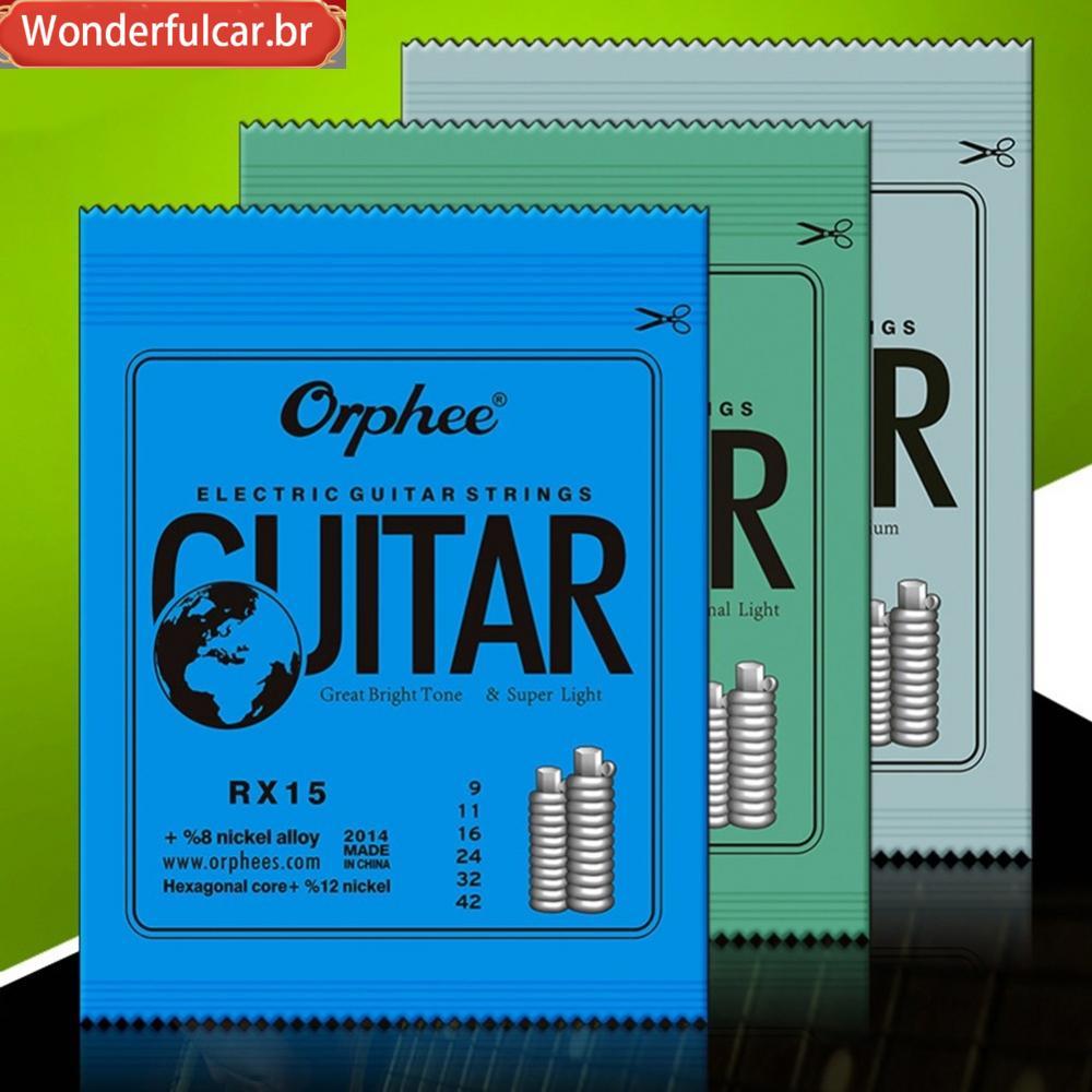 [WDFU-BR]Orphee Electric Guitar Strings Full Size Light Medium Gauges Durability and Tone