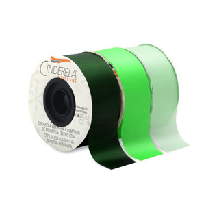 Fita Tafetá 35mmX50m Cinderela Face Simples Alta Qualidade Decorativa
