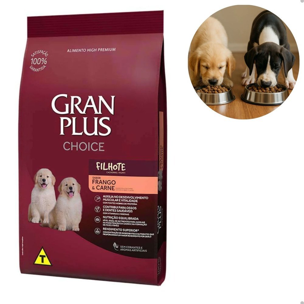 Ração GranPlus Choice Frango e Carne para Cães Filhotes 10,1kg