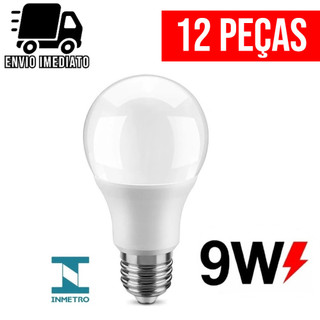 Lampada de Led 9w Bulbo Bivolt Branco Frio 6500K para Casa e Comércio