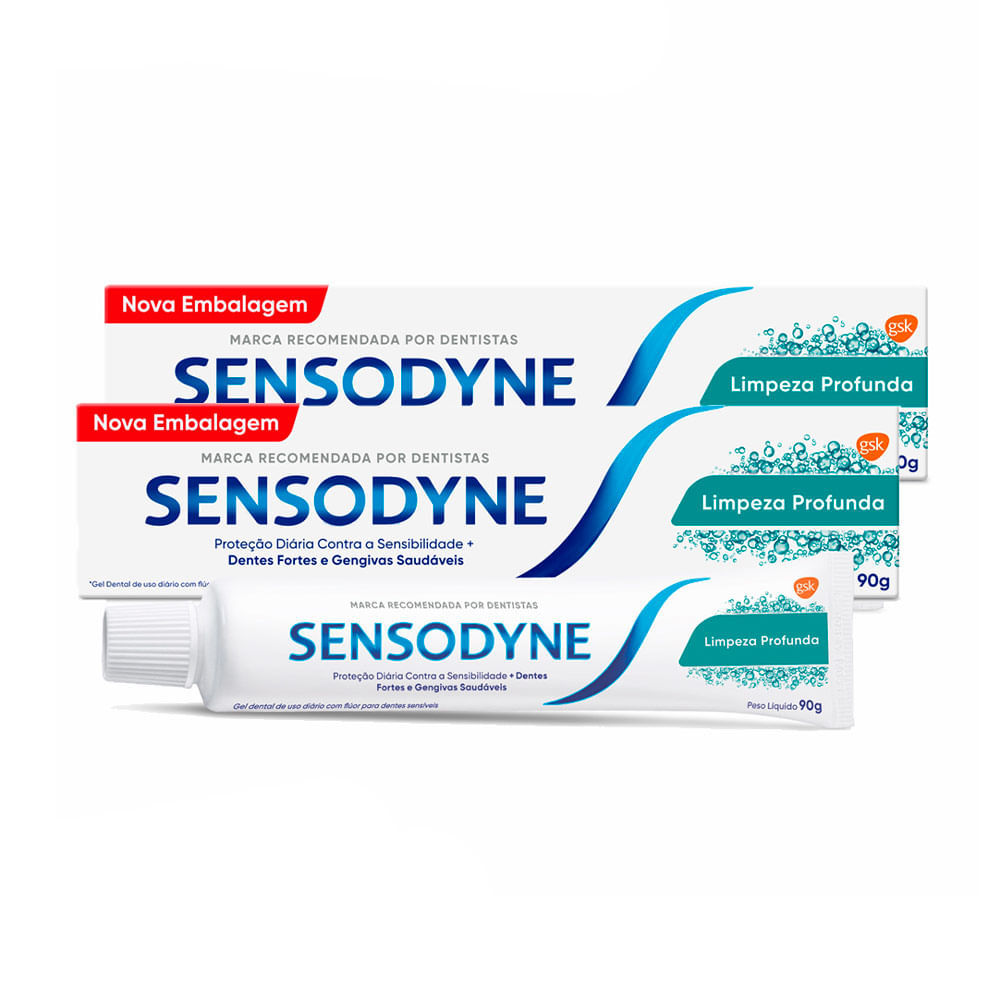 Kit 2 Gel Dental Sensodyne Limpeza Profunda 90g em Oferta na Shopee
