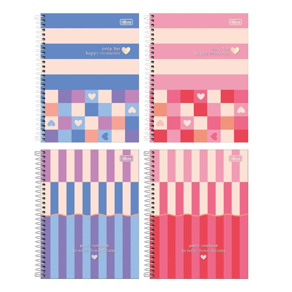 Caderno Espiral Tilibra Colegial Capa Dura Melrose 1 Matéria 60 Folhas - Embalagem com 4 Unidades (SORTIDOS) em Oferta na Shopee