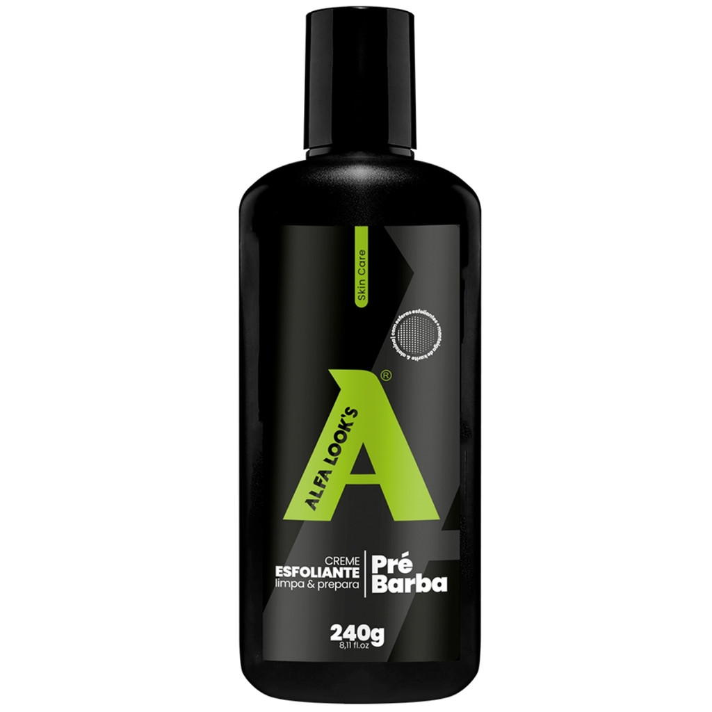 Creme Esfoliante Pré Barba Alfa Looks 240g Limpeza Facial