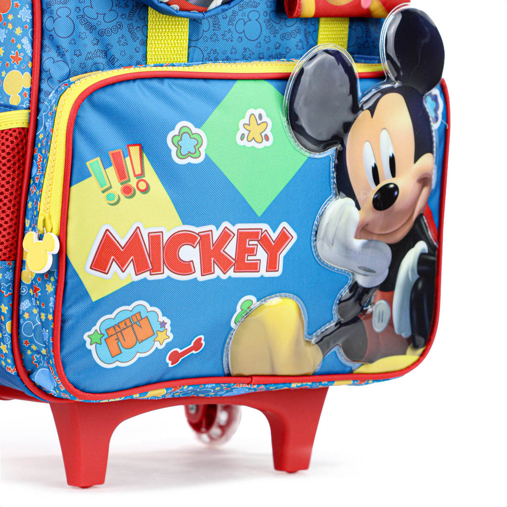 Detalhes do Kit Mochila Com Rodas 16 Mickey Mouse 14890 + Lancheira Mickey 14894 Xeryus Disney Escolar Azul - Infantil