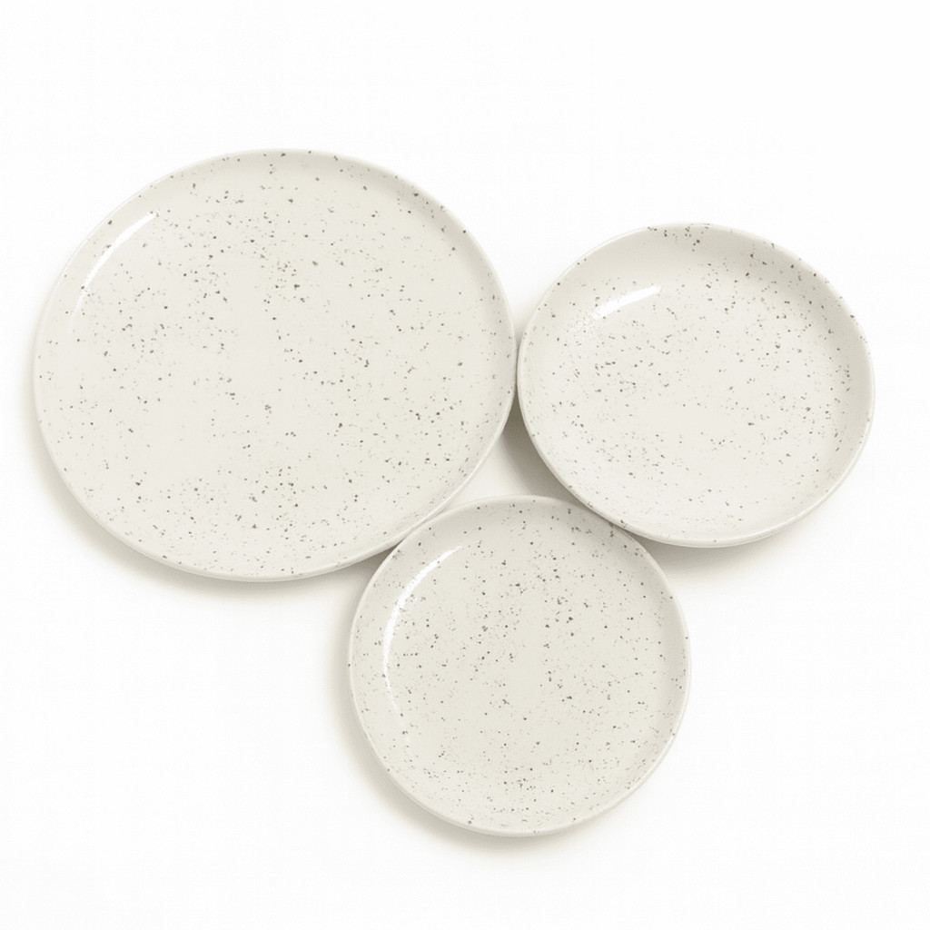 Aparelho De Jantar Jogo Pratos Kit 18 Peças Flat Chuvisco Cerâmica Completo Oxford em Oferta na Shopee