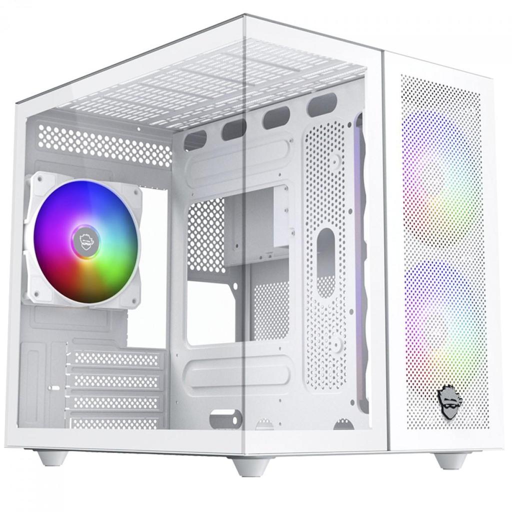Gabinete Gamer Ninja Kazan X3, Mini Tower,Temperado,M-ATX,USB-C,Sem Fonte, Com 3