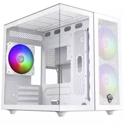 Gabinete Gamer Ninja Kazan X3, Mini Tower,Temperado,M-ATX,USB-C,Sem Fonte, Com 3 Fans, GN-CS-KZMAW3F
