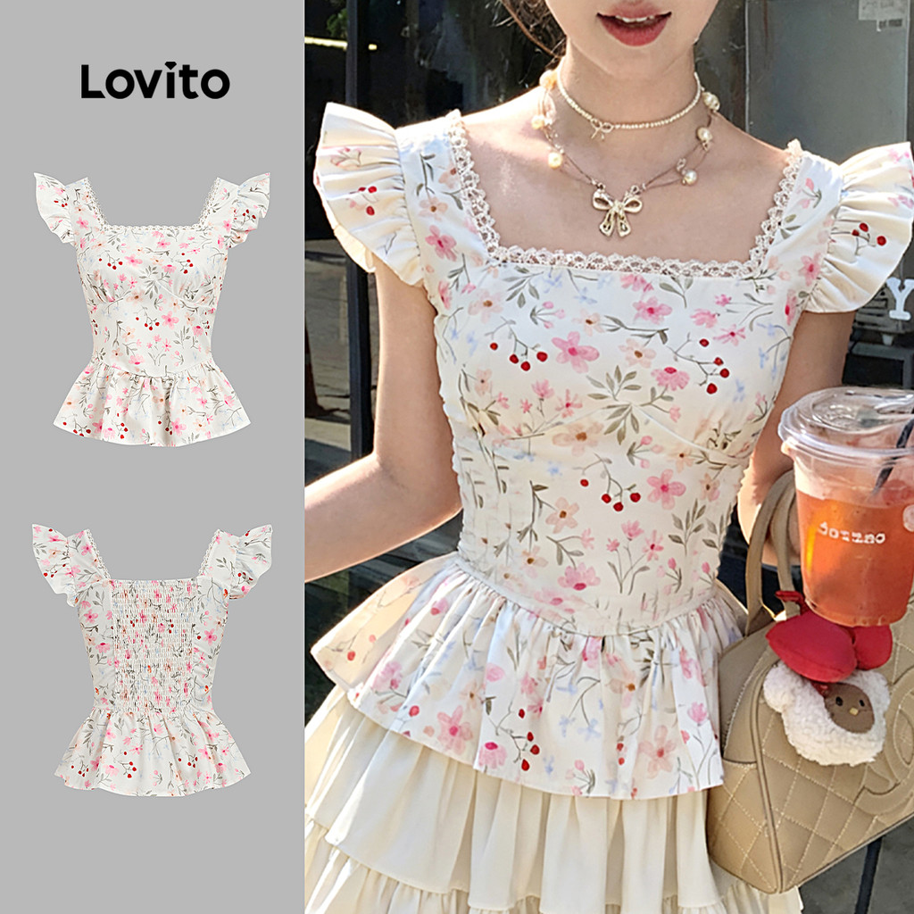Lovito Top Fofo Primavera/verão para Mulheres L166AD1067 em Oferta na Shopee