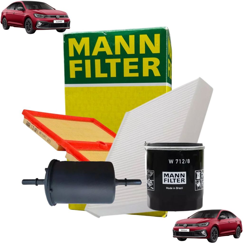 Kit revisão Filtro Ar, Cabine, Combustível, Óleo Polo 2017 A 2022 / Virtus 2017 A 2022