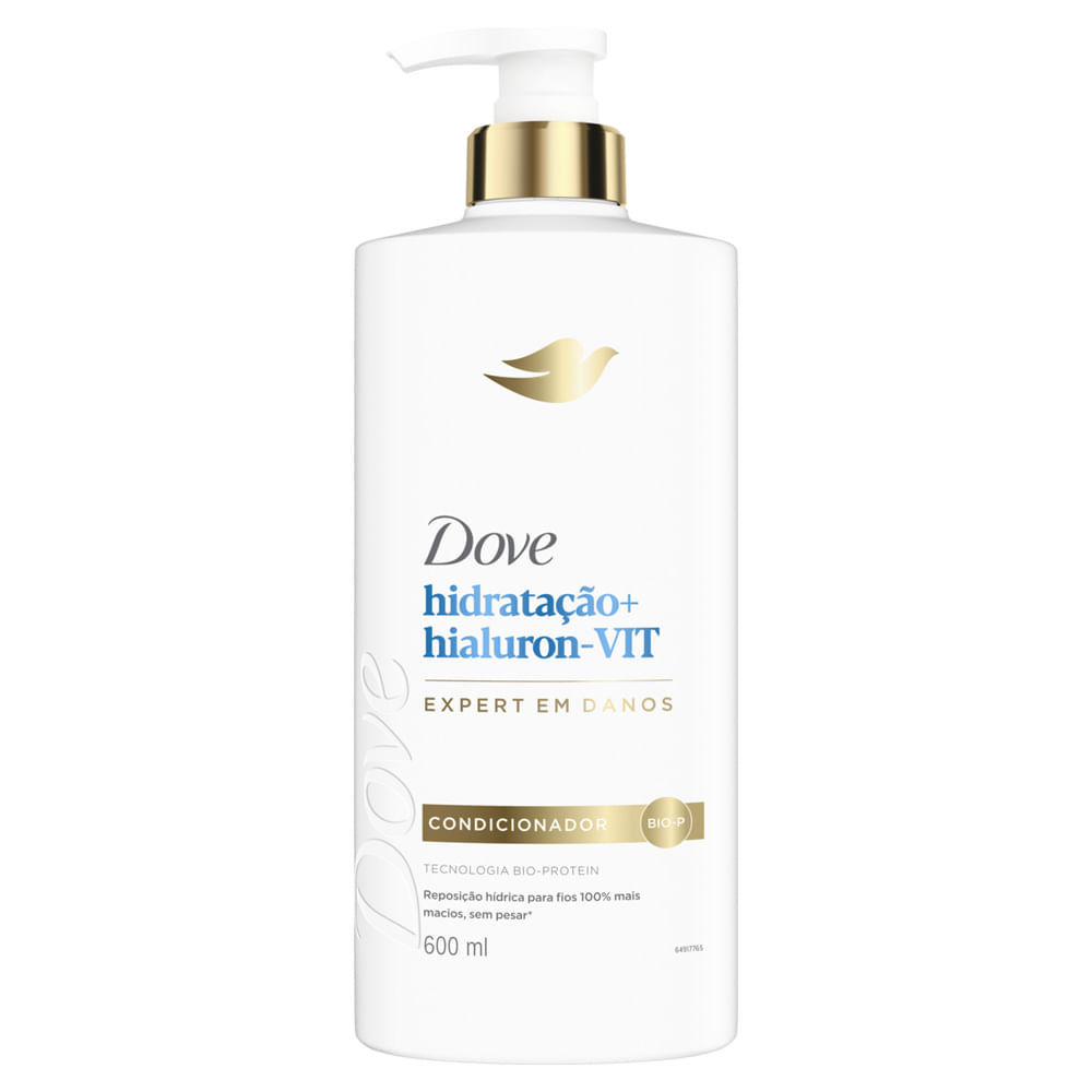 Detalhes do Kit  Dove Shampoo 600ml + Condicionador 600ml Hialuron-vit