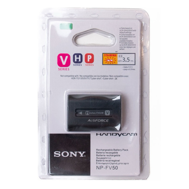 Ba-te-ri-a compatível com Sony Handycam NP-fv50