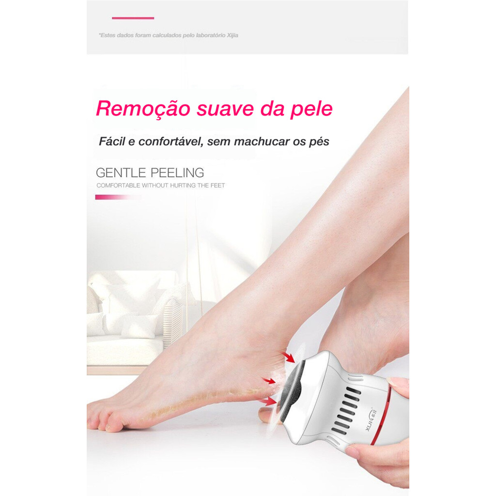 Removedor Calos De Pé Elétrico Recarregável Tira Calos Lixa Pés Portátil(Branco)