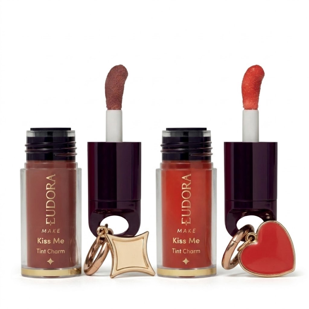 Combo Kiss Me Tint Charm: Lip Oil Brown 2ml + Lip Oil Red 2ml