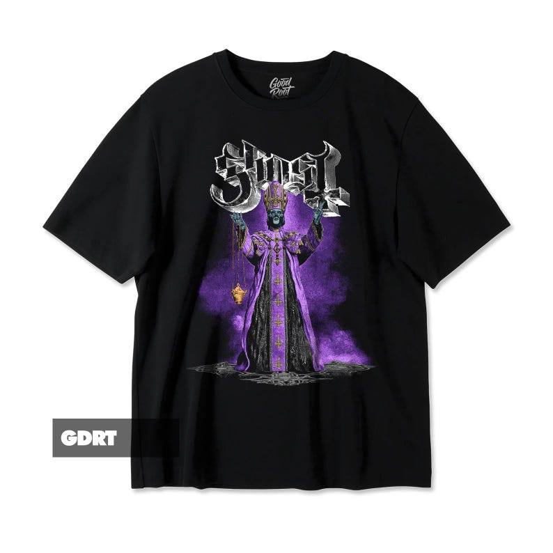 「Mina Hana」Camiseta Unissex Ghost Band Tema Skeleta Album Estampa Pesada Confortável Linda Moderna Casual