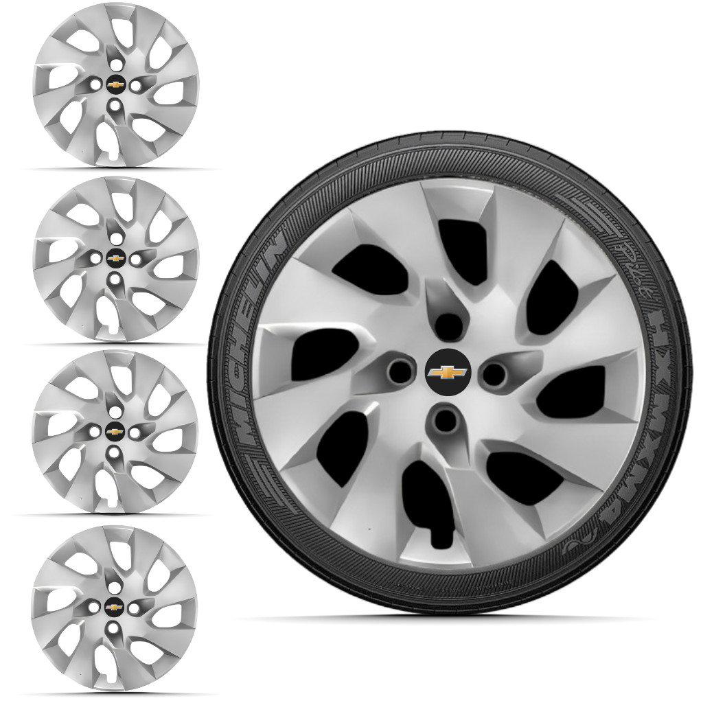 Jogo 4 Calota Aro 13 Corsa Classic + Emblema Resinado CARLOTAS