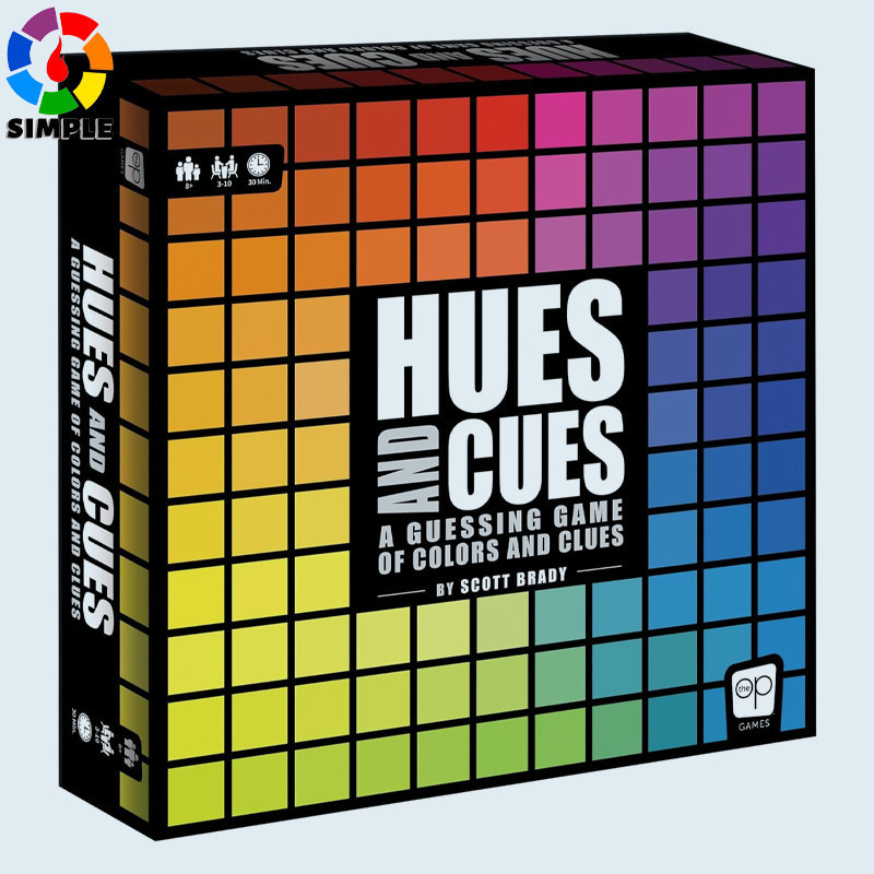 USAOPOLY Fuse & Cue HUES and CUES Vibrant Color Match Game for Family Game Night - String Tips Words and Colors - Guess