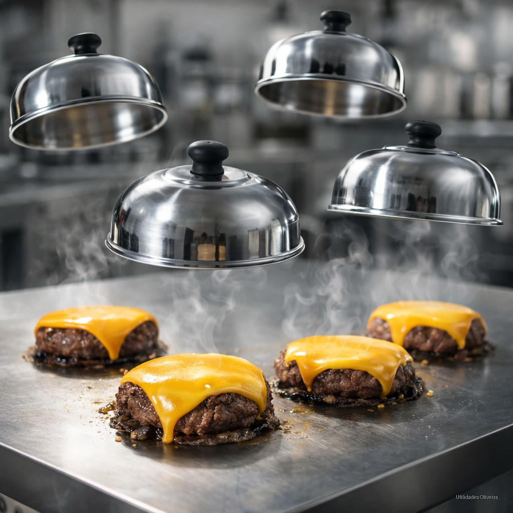 KIT de Abafador de Hamburguer em Aluminio Resistente,com Puxador em Plastico 4UN 6UN  8UN