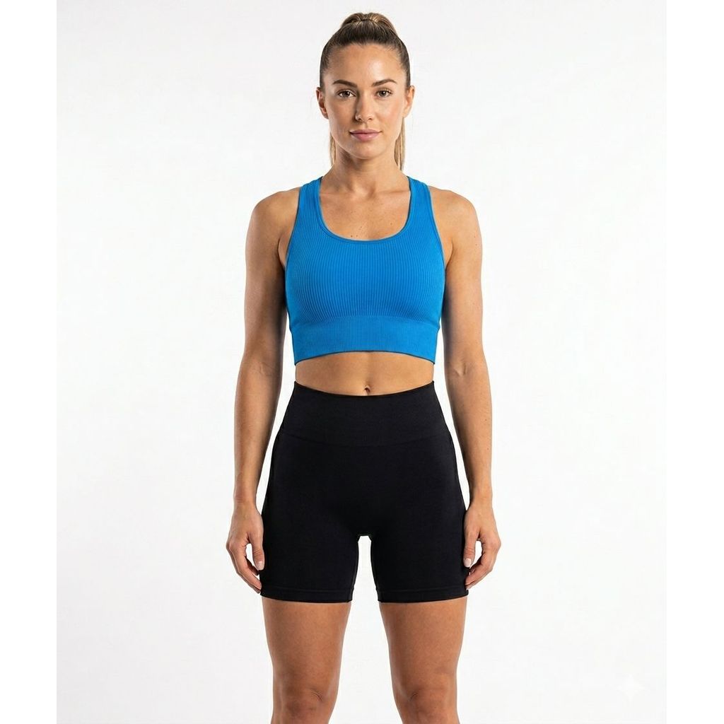 Conjunto Esportivo Feminino Regata e Shorts em Poliéster Tamanho Único Cores Sortidas