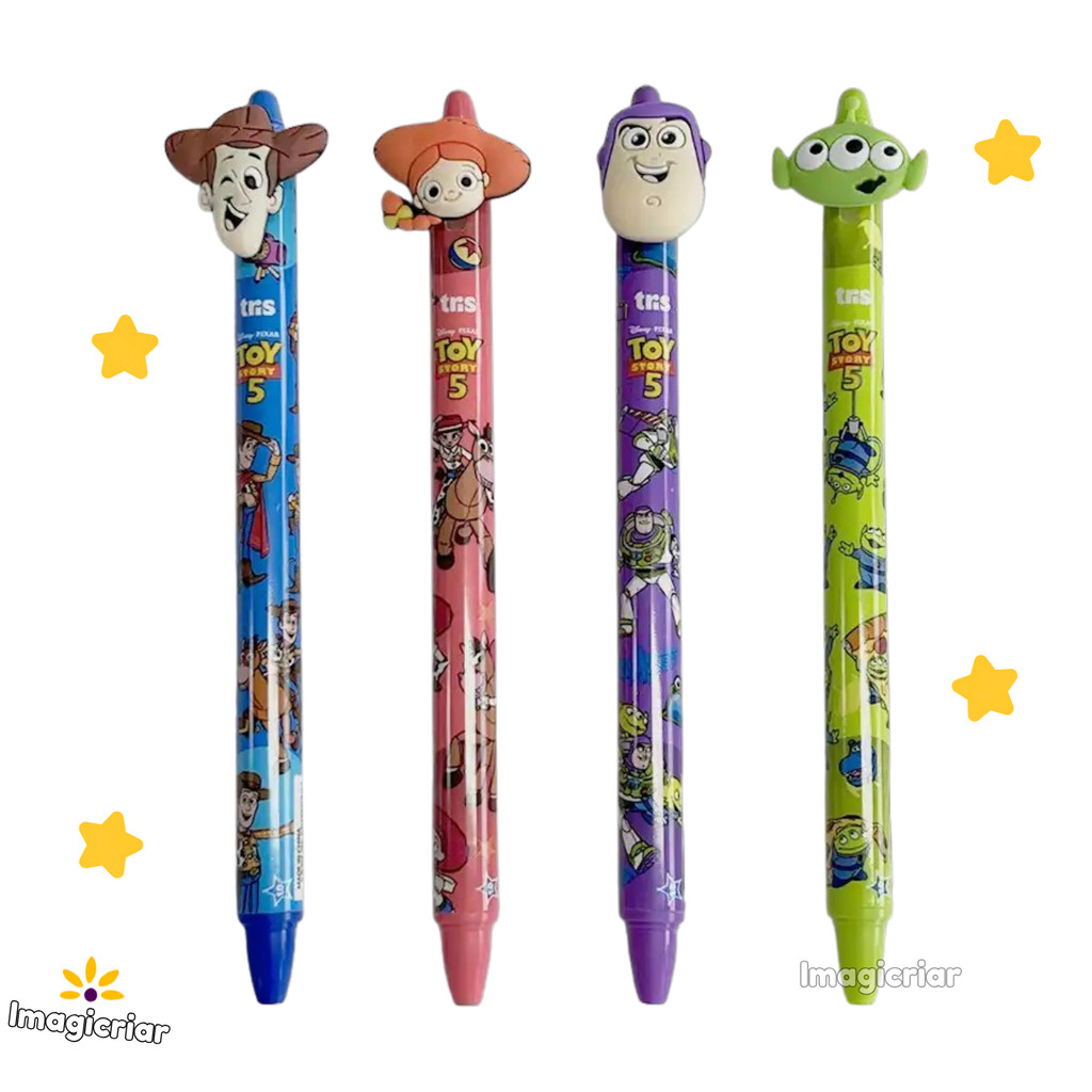 Caneta Esferográfica Toy Story 1.0 Tris | Pixar, Disney, Alien, Woody, Jessie, Buzz Lightyear, Toy Story 5