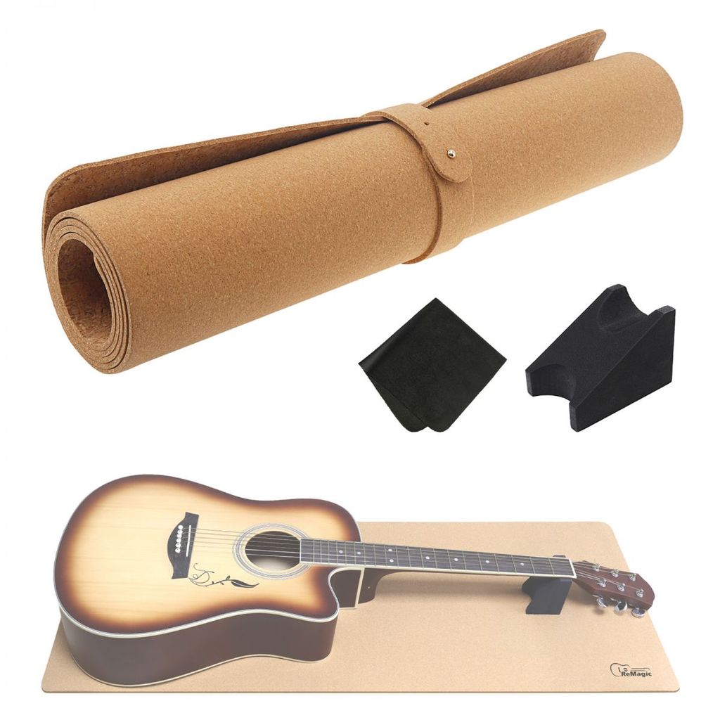 Tapete De Reparo De Guitarra De Cortiça 40.5 X 16.6 Polegadas EVA Descanso De Pescoço Almofada Protetora Antiderrapante