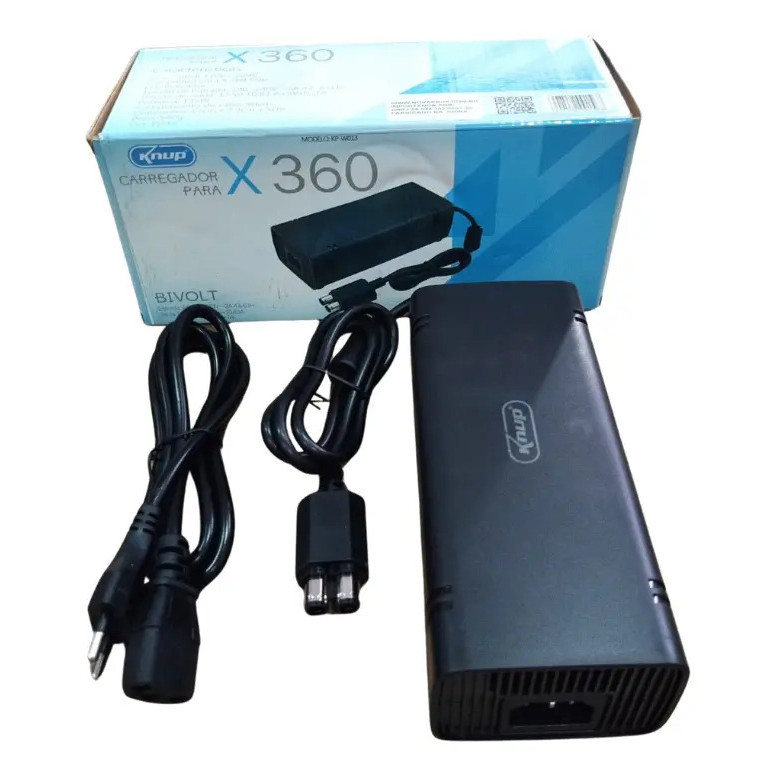 Fonte Carregador Para Xbox 360 Slim Kp-w013 Knup 2 Pino Voltagem De Entrada Bivolt 127/220v