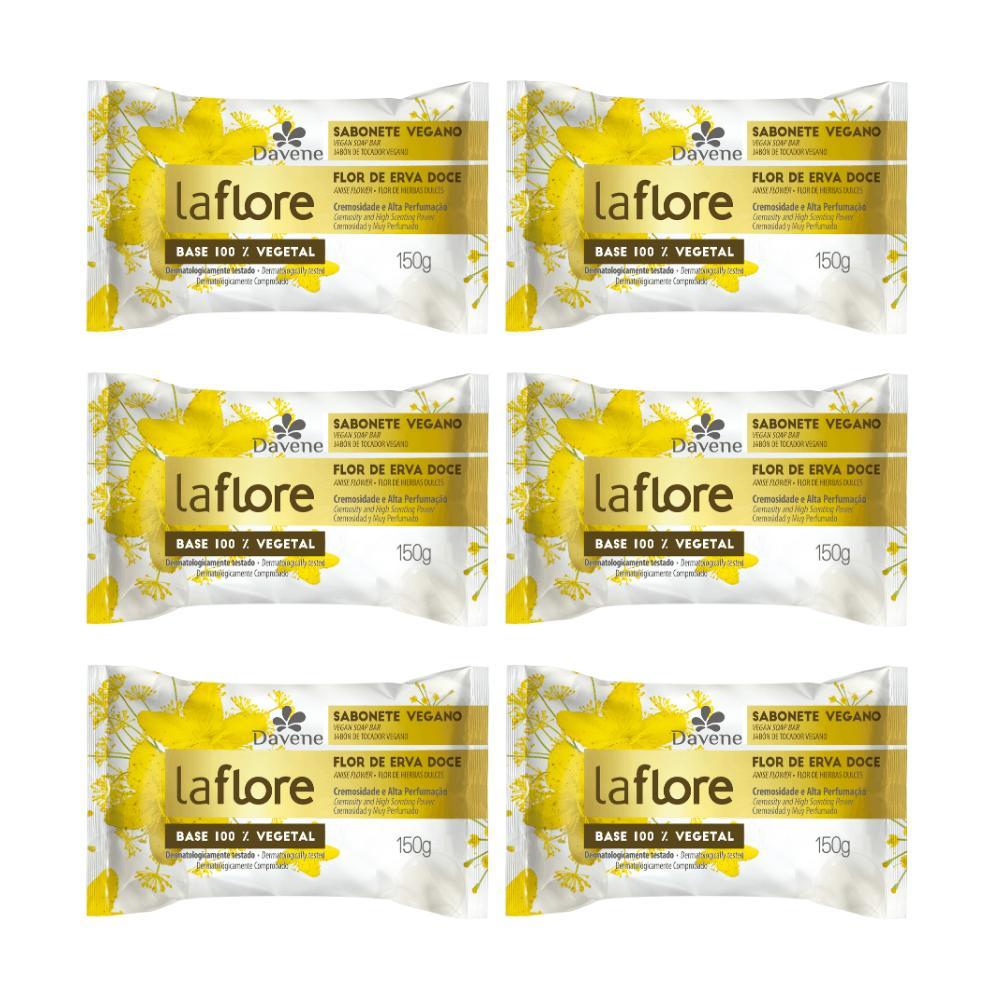 6 x Sabonete em Barra Vegetal La Flore Erva Doce 150g