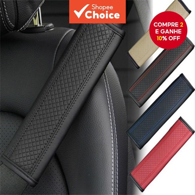 Almofadas De Ombro De Couro Para Cinto De Segurança De Carro/Capa PU/Acolchoamento Respirável Conforto