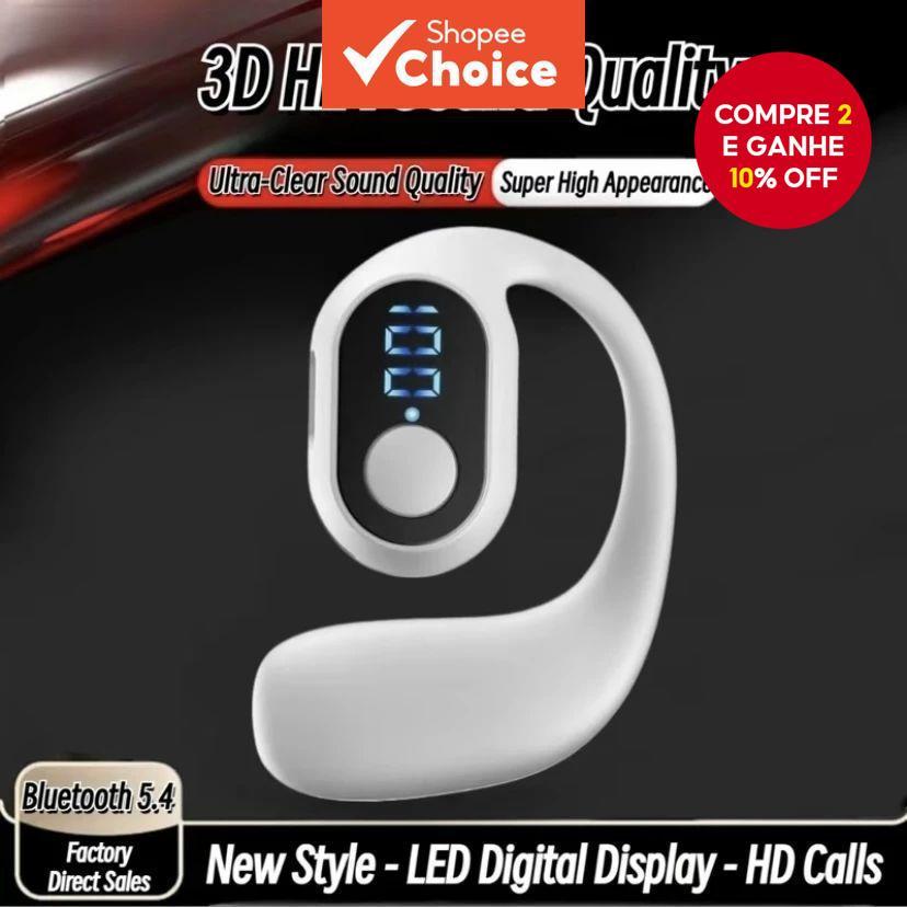 OWS KY2 PRO Fone De Ouvido Sem Fio Bluetooth 5.4 True Bass LED Display Business Sport Music Headset