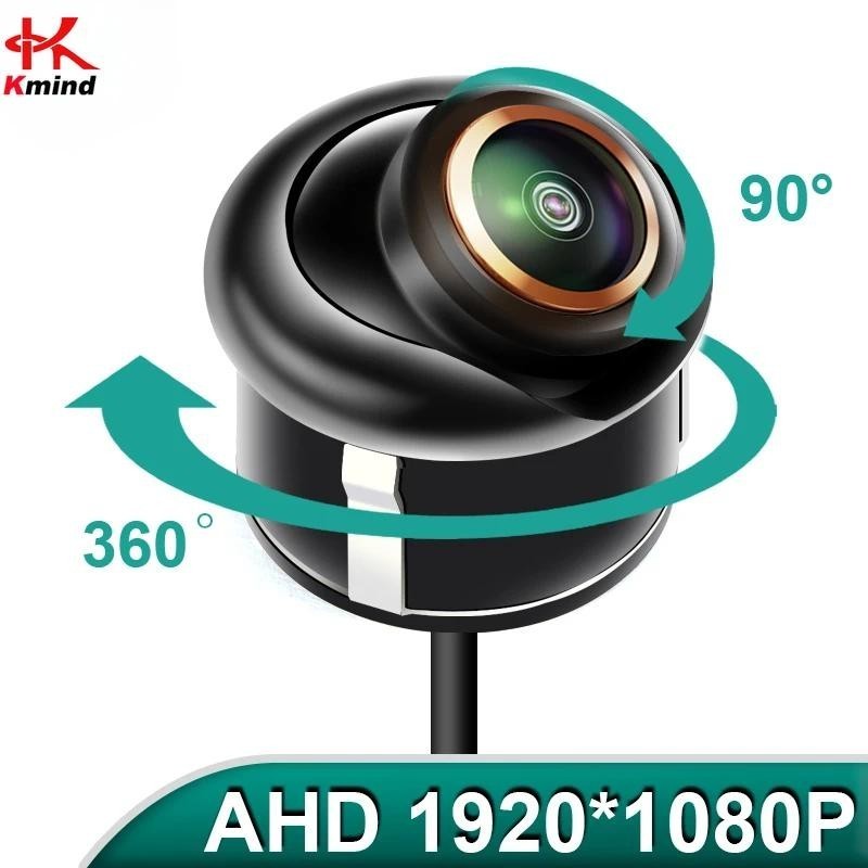 Câmera Olho De Peixe Reversa KMIND 170 ° 1920 x 1080P Para Carro AHD CBVS 720P Lente De Corpo De Metal De Ré Com Visão T