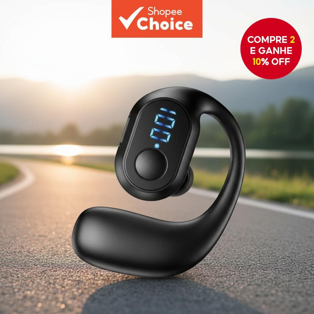  KY2 Pro Fone de Ouvido Bluetooth 5.3 com Microfone para Esportes, Vida Útil Ultra Longa da Bateria, Fones de Ouvido de