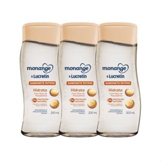 Kit Sabonete Líquido Íntimo Monange Hidrata 200ml - 3 UN em Oferta na Shopee