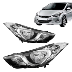 Farol Elantra 2011 2012 2013 2014 Foco Duplo Mascara Negra