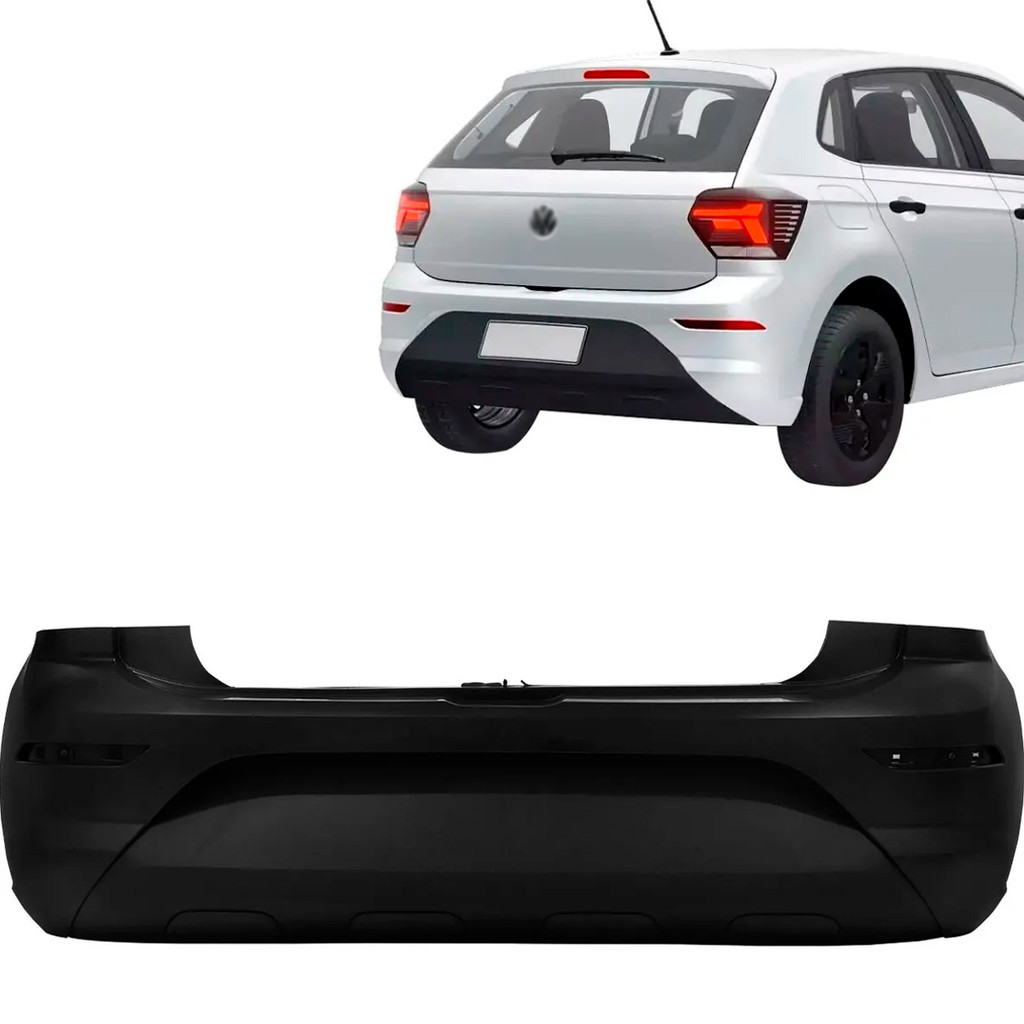 Parachoque Traseiro Polo Track 2023 2024 2025 Preto Liso