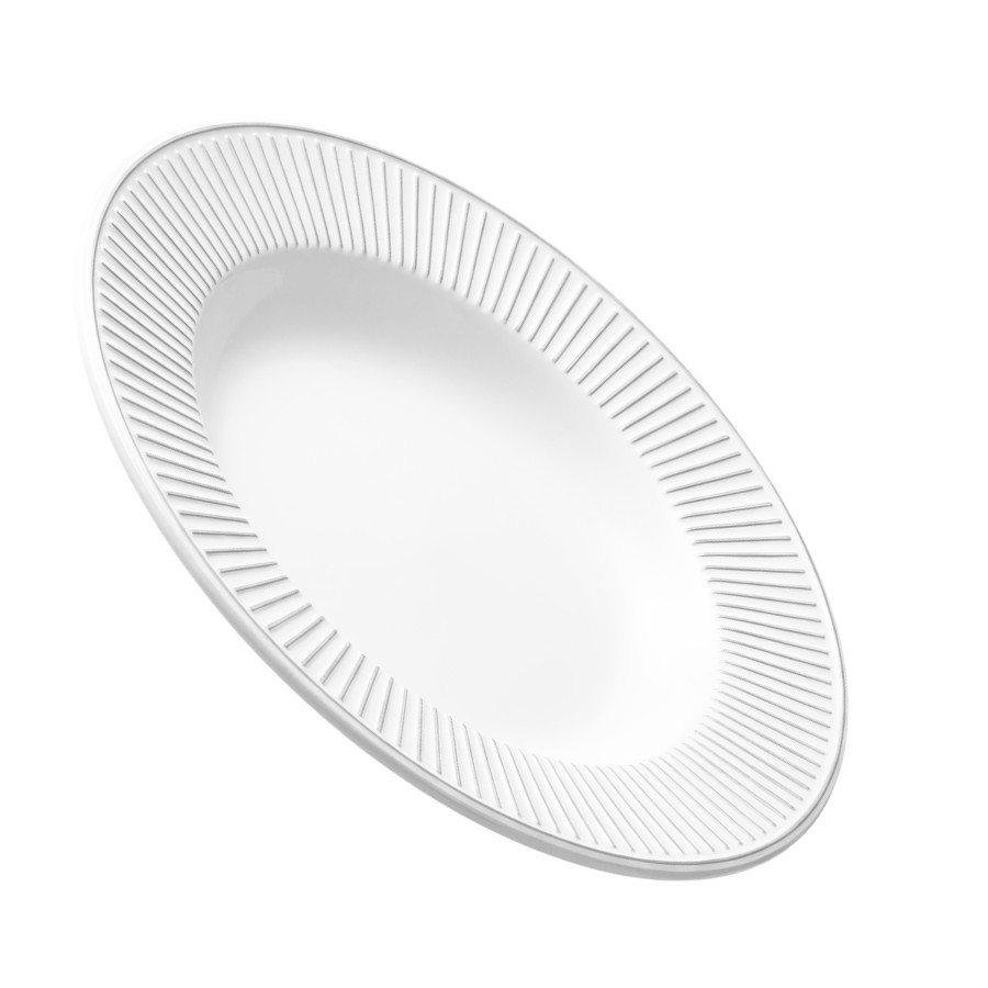 Jogo 6 Pratos De Vidro Redondo Raso Opaline Branco Restaurante 25cm