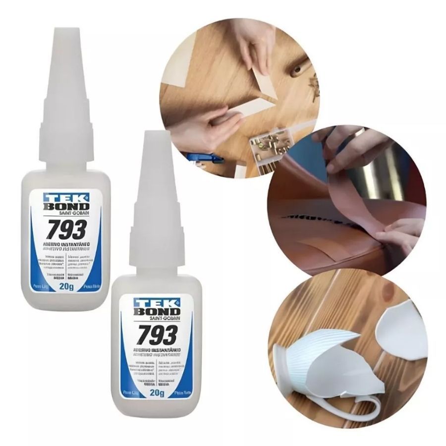 kit 2 pçs Cola Instantânea 793 20g Tek Bond Artesanato Acrigel Unha Postiça cola super bonder