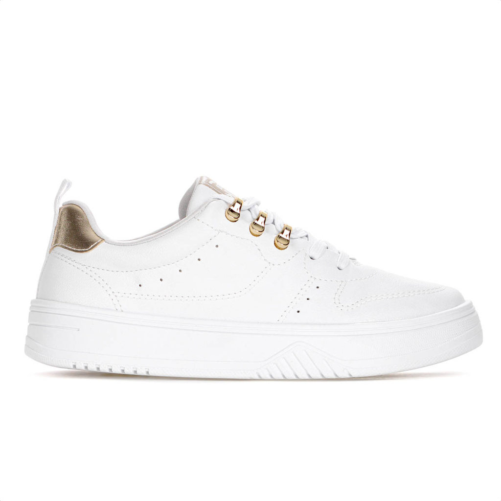 Tênis Ramarim Cacharel Branco e Dourado - Feminino