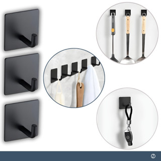 Kit 4 Ganchos Inox Adesivo 3M Metálico Parede Autocolante Acabamento Forte Pendurar Chave Utensílios em Oferta na Shopee