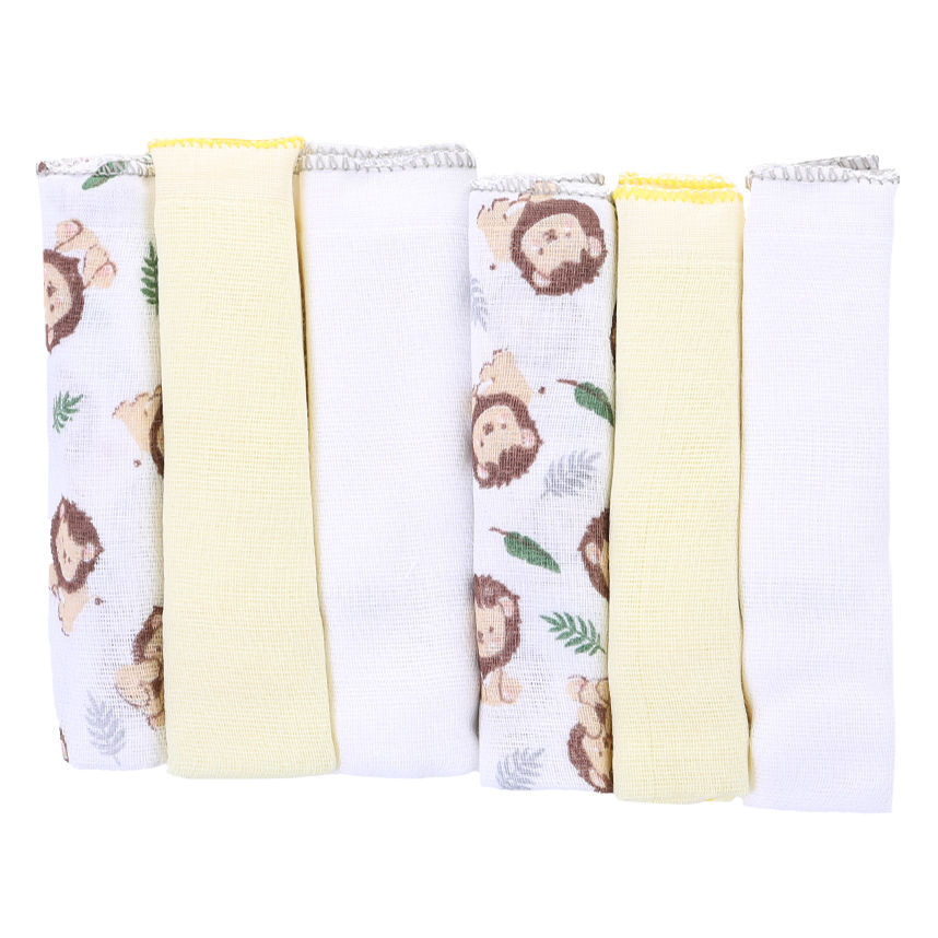 Kit Pano De Boca 100% Algodão Com Festonê - 6 Peças em Oferta na Shopee