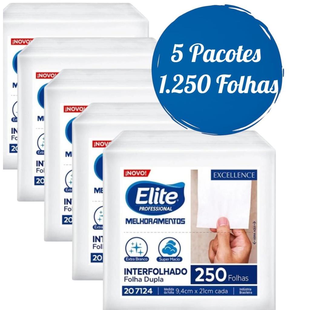 Kit 5 Papel Folha Dupla Interfolhado Elite em Oferta na Shopee