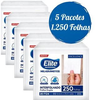 Kit 5 Papel Folha Dupla Interfolhado Elite em Oferta na Shopee