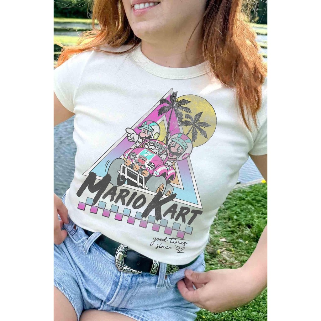 Camiseta Nintendo Vintage Super Mario Kart 1992 Mario Luigi Good Time Atemporal Fofa Estilosa Retrô