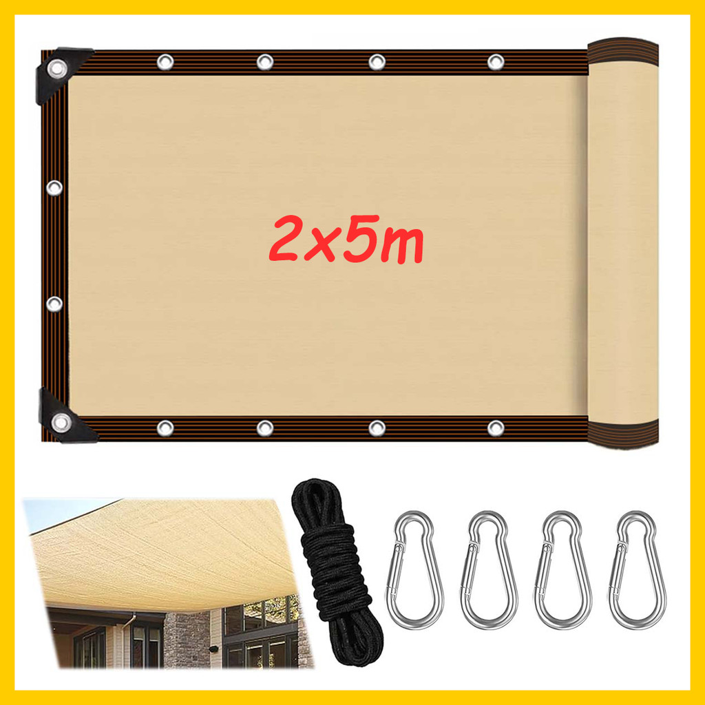 Toldo externo 2x5m, adequado para estufas, plantas de pérgola, toldos, redes de guarda-sol